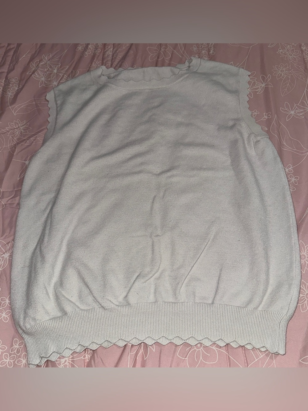Ivory Sleeveless Knit Sweater Top